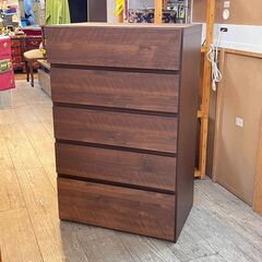 ニトリ 5段チェスト ハイチェスト 洋服タンス ダークブラウン ...