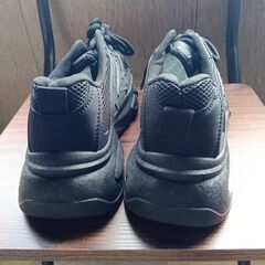 新品 25.5cm メンズ スニーカー ブラック 厚底 シューズ 普段着 識別番号:【T470-S】の画像