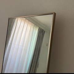 決まりました【中古美品】2way 全身ミラー　スタンド ミラー 全身鏡 160cmx50cm ゴールド の画像