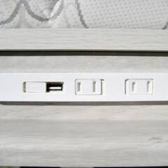 タンスのゲン　シングルベッド　フレーム　マットレス付き　2口コンセント　USB　宮付き　木製　寝具　引取り歓迎　269ZSの画像