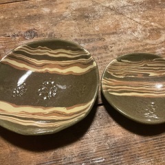 ④やちむん　変形皿、2枚セット　未使用品の画像