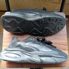 新品 27cm メンズ スニーカー ブラック 厚底 シューズ 普段着 識別番号:【N473-S】の画像