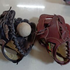 野球グローブ2個セットの画像