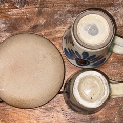 ⑤やちむん　コーヒーカップ＆ソーサー、オマケエスプレッソ用カップの画像