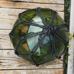 網付き ガラス製浮き球（ビン玉）の画像
