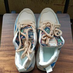 新品 25cm メンズ スニーカー ブラウン 厚底 男女兼用 シューズ 識別番号:【N477-S】の画像