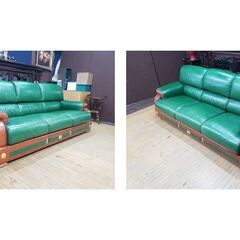 J37　イタリア製　総本革　BRIANFORM　ブリアンフォルム　トリプルソファの画像