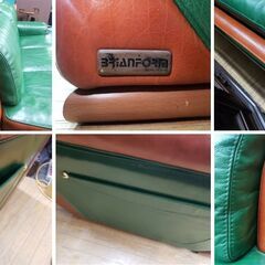 J37　イタリア製　総本革　BRIANFORM　ブリアンフォルム　トリプルソファの画像