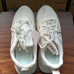 新品 24.5cm レディース スニーカー ホワイト 厚底 シューズ 識別番号:【N478-S】の画像