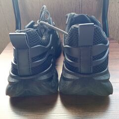 新品 25.5cm メンズ スニーカー ブラック 厚底 シューズ 普段着 識別番号:【N479-S】の画像