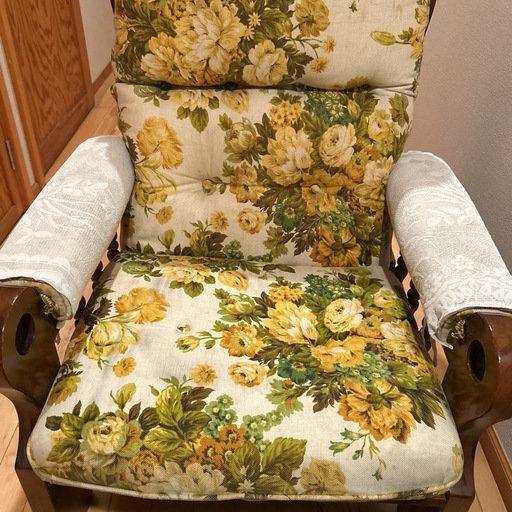 カリモク コロニアル 1人掛けソファ アームチェア 花柄 ヴィンテージ
