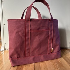 【ハンドメイド】帆布トートバッグ 試作品 あずき色 1030新品未使用の画像