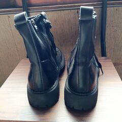 新品 24.5cm レディース ブーツ ブラック 厚底 シューズ ショートブーツ【B083-Z】の画像