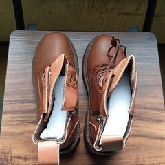 新品 22.5cm レディース ブーツ ブラウン 厚底 シューズ ショートブーツ【B084-Z】の画像