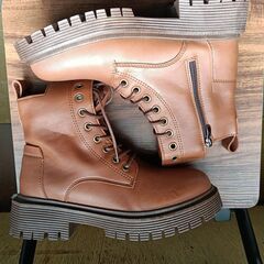 新品 24cm レディース スニーカー ブラウン シューズ 靴 厚底の画像