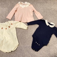 （サイズ70）ベビー衣類6点・寝返り防止クッションの画像