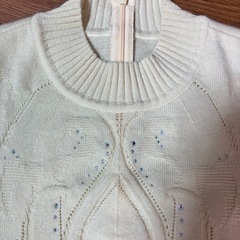 Ｊウールアンゴラ⭕️クリーム色セーターＪ(シミあります)の画像