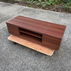 テレビボード　幅100　ブラウン　棚付き　引出付き　引出2杯　テレビ台　ミニテレビ台　ローボード　TV台　AVラック　コンパクト　リビングボードの画像
