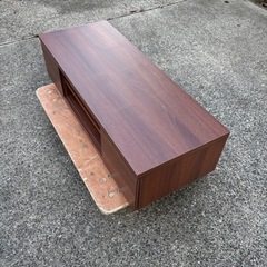 テレビボード　幅100　ブラウン　棚付き　引出付き　引出2杯　テレビ台　ミニテレビ台　ローボード　TV台　AVラック　コンパクト　リビングボードの画像