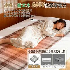 電気毛布⭐️掛け敷き兼用 10段温度調節 2/4/6H切タイマー 140×80㎝の画像