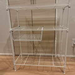 ホワイト　スチールラックの画像