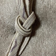 和装小物 着物 帯締め　アイボリー　紫の画像