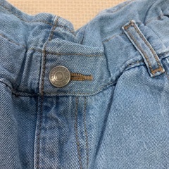 GU 110cm 水色 ワイド デニムパンツ 女児 女の子 子ども服 キッズの画像