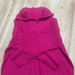 オーバーサイズ✨タートルニット✨ピンクニット✨ゆったりサイズ✨の画像