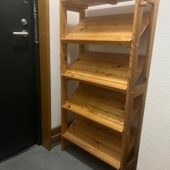 棚 4段 木製収納ラック ウッディラック 斜めラック シェルフの画像