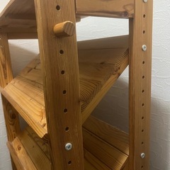 棚 4段 木製収納ラック ウッディラック 斜めラック シェルフの画像