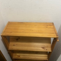 棚 4段 木製収納ラック ウッディラック 斜めラック シェルフの画像