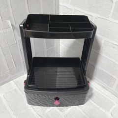 化粧品収納ボックス 3段 大容量 引き出し コスメ収納 浴室 化粧台 洗面所 収納ボックス 化粧品 収納 整理簡単 小物入れ 多機能 コスメボックス ブラック 幅27×奥行21×高さ33cmの画像