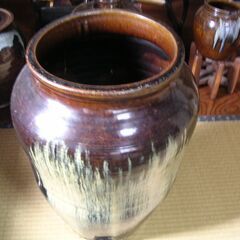 差し上げます。味のある昔の甕　洗馬焼の画像