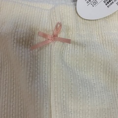 新品 100cm ホワイト ベージュ リブレギンス セット女の子 子ども服 女児 キッズ ベビー の画像
