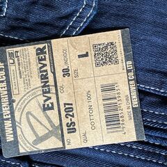 イーブンリバー（Evenriver）ヘリンボンブルゾン US-207 インディゴブルー メンズ 作業着 カジュアル Lの画像