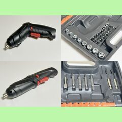 充電式電動ドライバーセット　新品未使用　USB充電ケーブル　ビットセット付属の画像