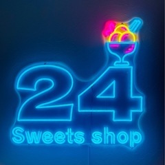 大きい　【希少品】24 Sweets shop ネオン看板　ネオン　LED ネオンサインの画像
