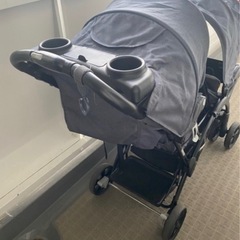 美品 
カトージ二人でゴーDXベビーカー、レインカバー付きの画像
