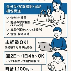 仕分け 写真撮影 出品 梱包発送 の画像