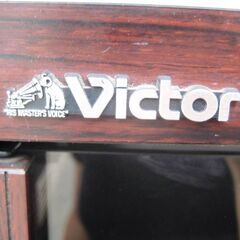 ビクター ガラス扉付きオーディオラック AVラック キャスター付 ブラウン 収納棚　飾り棚　ラック　音響機器　Victor キャビネット　273ZSの画像