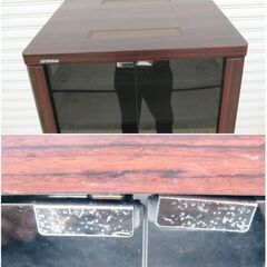 ビクター ガラス扉付きオーディオラック AVラック キャスター付 ブラウン 収納棚　飾り棚　ラック　音響機器　Victor キャビネット　273ZSの画像