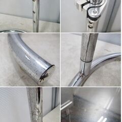 ガラステーブル　高さ調整可能50-70 cm　サイドテーブル　スチールパイプとガラス天板　インテリアデザイン　ラウンド　円形　275ZSの画像