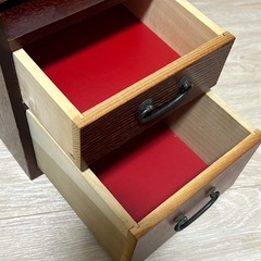 アンティーク レトロ woodware KS 木製 収納箱 メイクボックス 鏡台 小物入れ 引出し 抽斗 ヴィンテージ ミラー 箱の画像