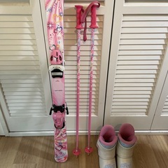 スキー3点セット　キッズ女の子　116cm 21-22cmの画像