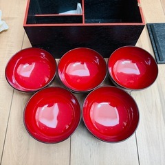 【会津塗り】漆器の汁椀 5客のセットの画像