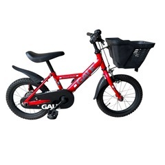 【補助輪つき】GALE 赤 キッズバイク 前カゴ付き ライト 付き 14インチの画像