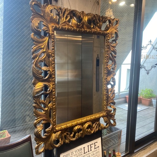 ゴールド アンティークミラー