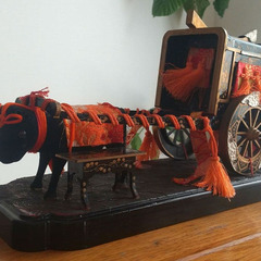 ヴィンテージ 雛人形『牛車&駕篭』昭和初期　レトロ　御所車　御駕籠の画像