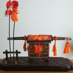 ヴィンテージ 雛人形『牛車&駕篭』昭和初期　レトロ　御所車　御駕籠の画像