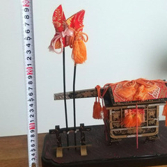 ヴィンテージ 雛人形『牛車&駕篭』昭和初期　レトロ　御所車　御駕籠の画像